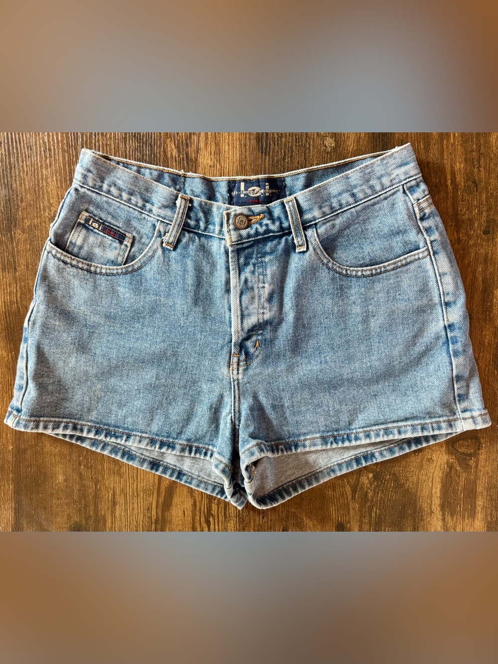 Vintage 90s/Y2k l.e.i. Denim Shorts High Rise Button Fly Size 11 RN 89083".
